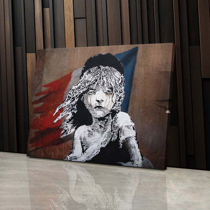 Banksy 'Les Misérables' Paris Mural Canvas Print - Framed Wall Art
