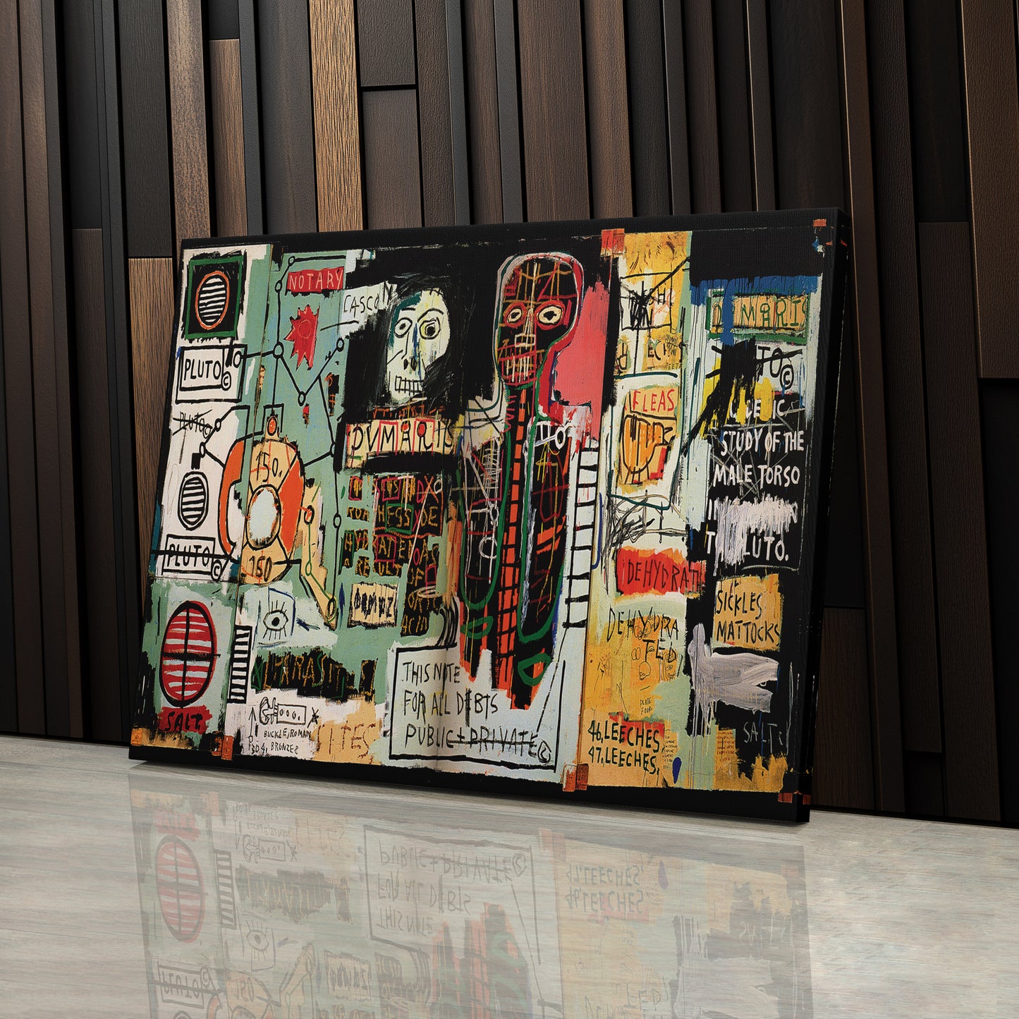 Notary by Jean-Michel Basquiat Abstract Art Canvas Wall Art – Modern Art Decor