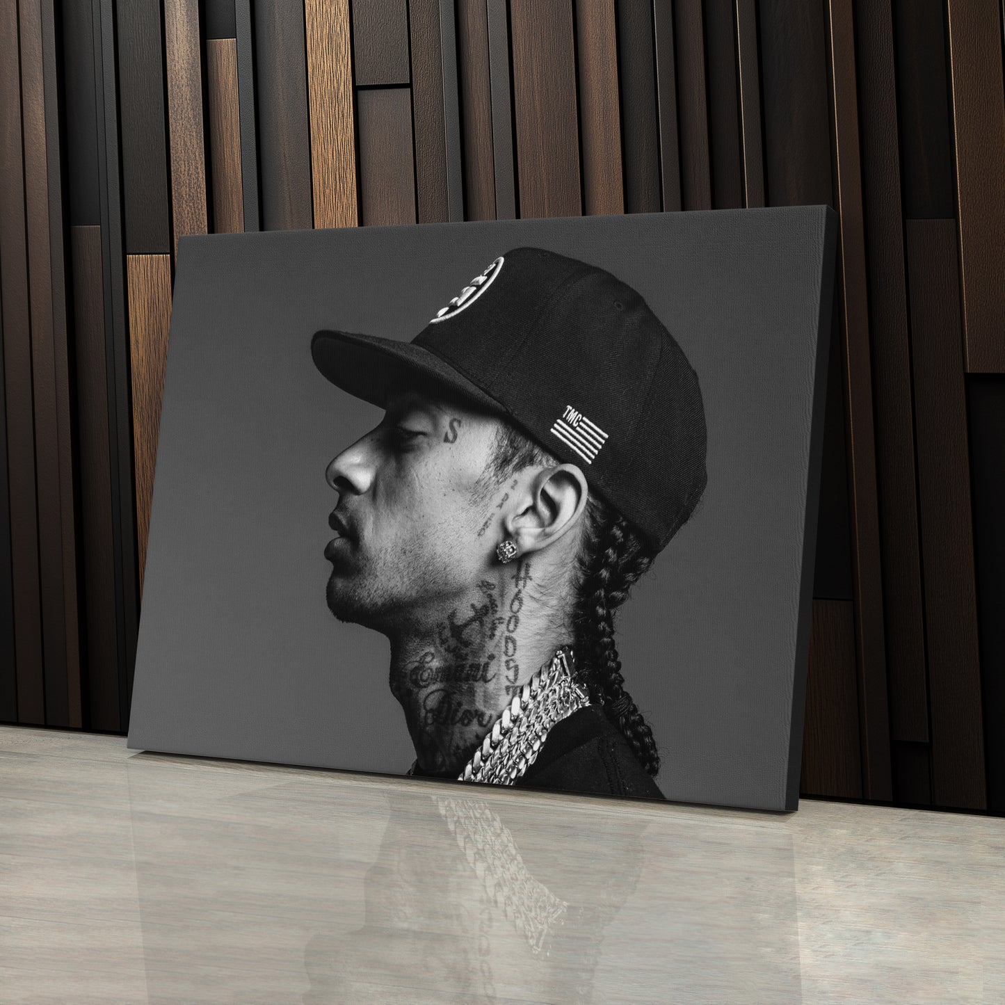 Nipsey Hussle Black and White Canvas Wall Art – Music Legend Home Decor