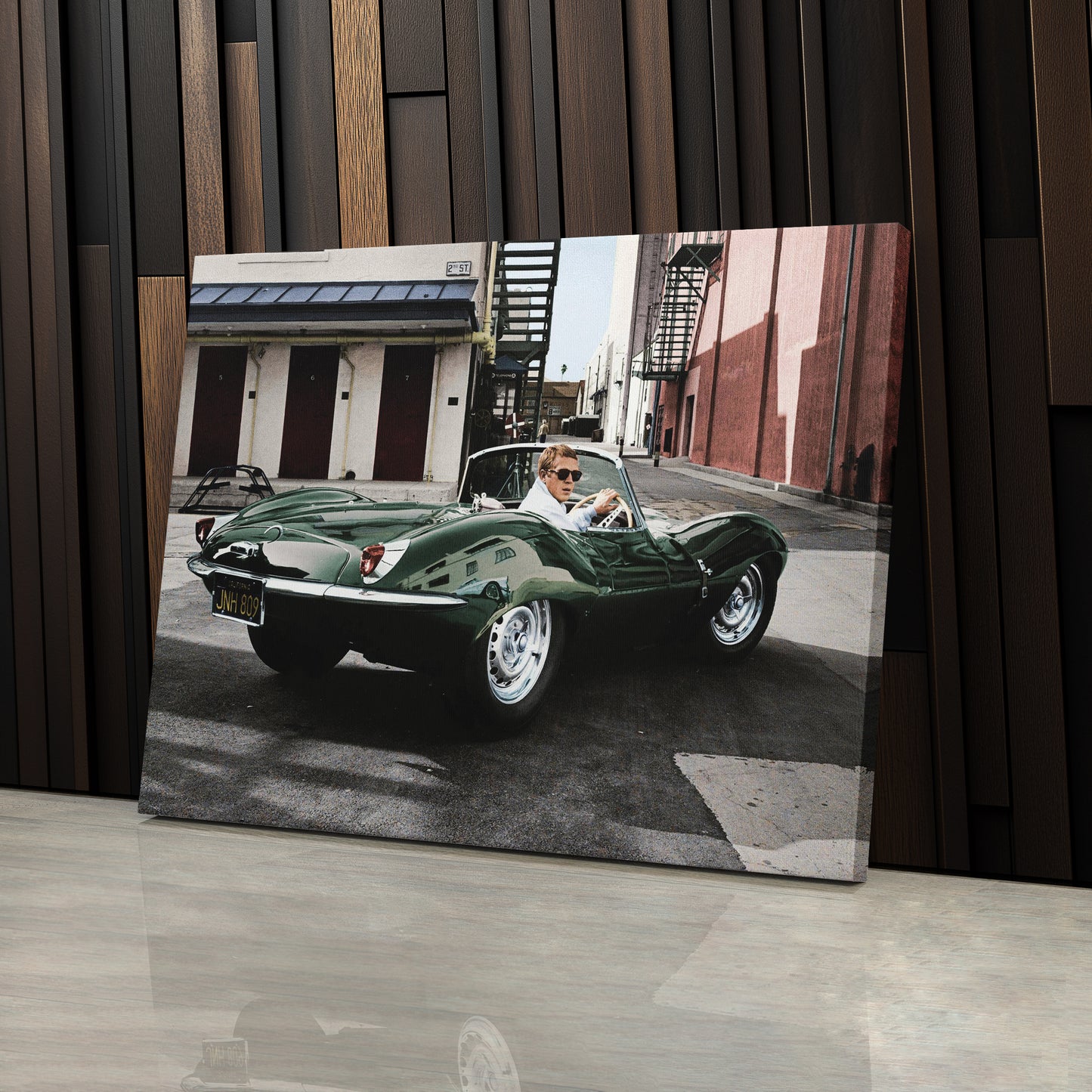 Steve McQueen Jaguar XKSS Canvas Wall Art – Iconic Car Decor