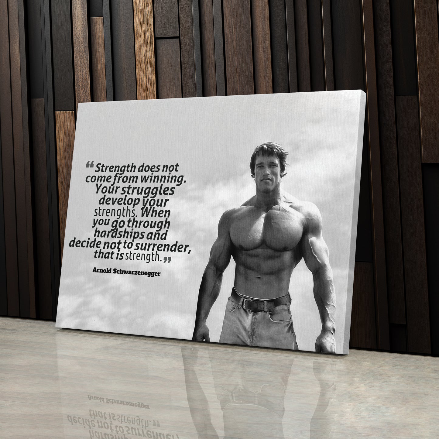 Arnold Schwarzenegger Motivational Quote Canvas Print – Wall Art for Home Decor & Inspiration