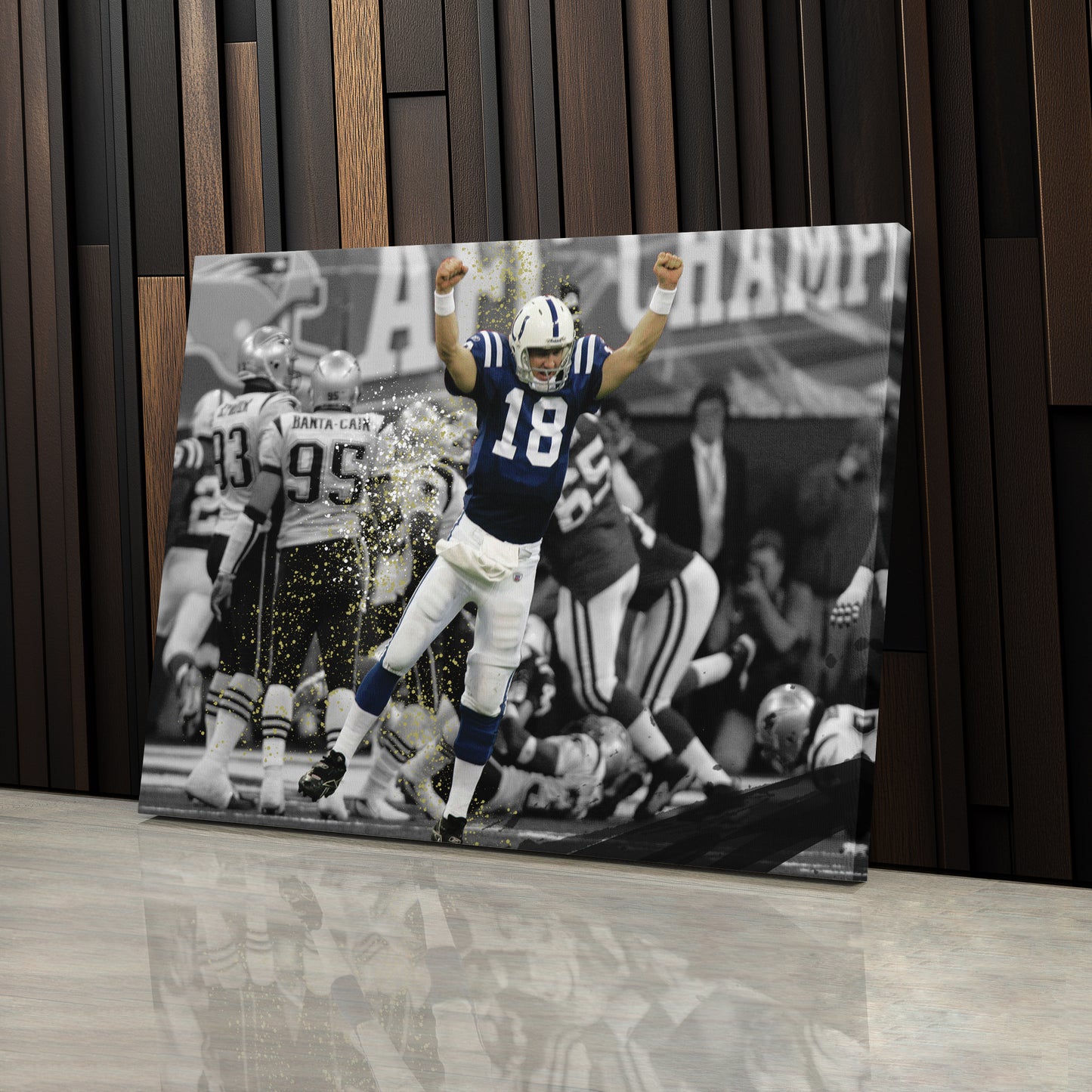 Peyton Manning AFC Championship Canvas Art - NFL Colts vs. Patriots
