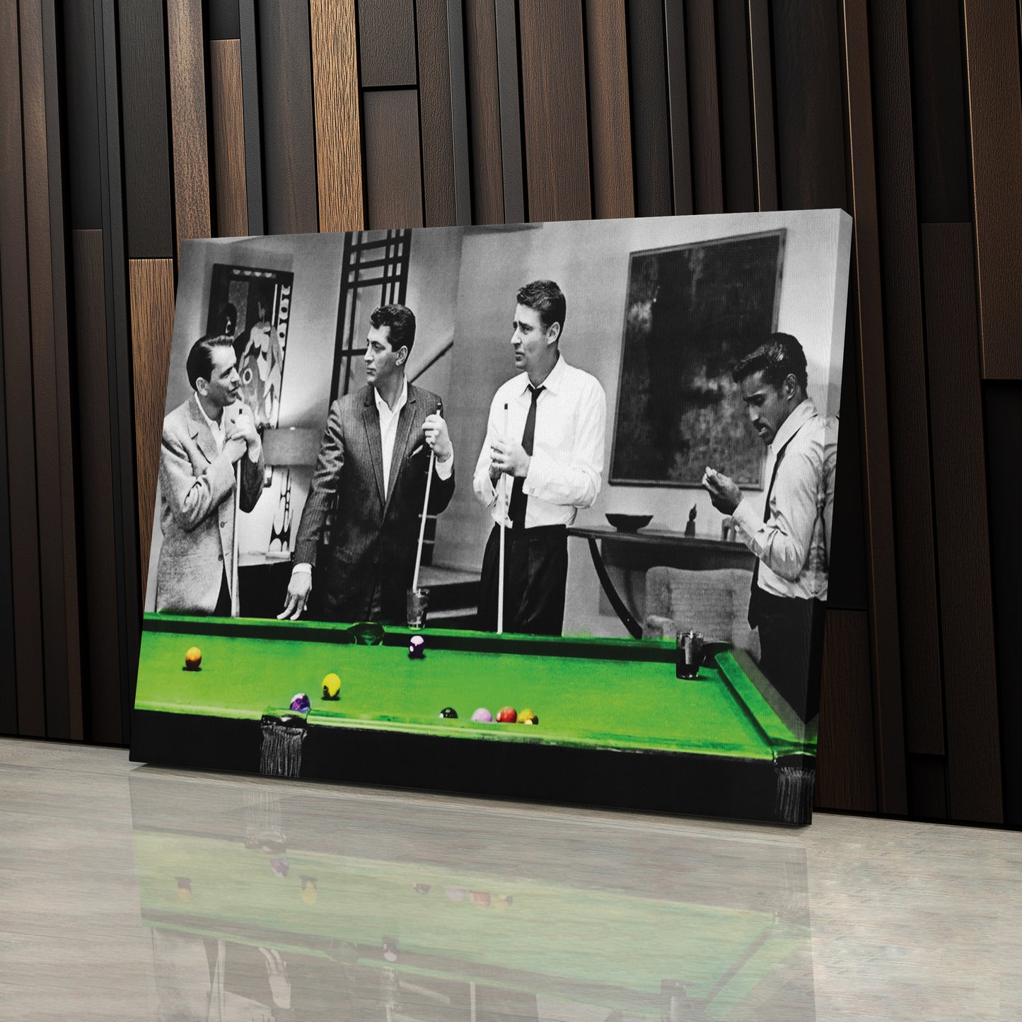 The Rat Pack - Playing Pool Canvas Wall Art Decor