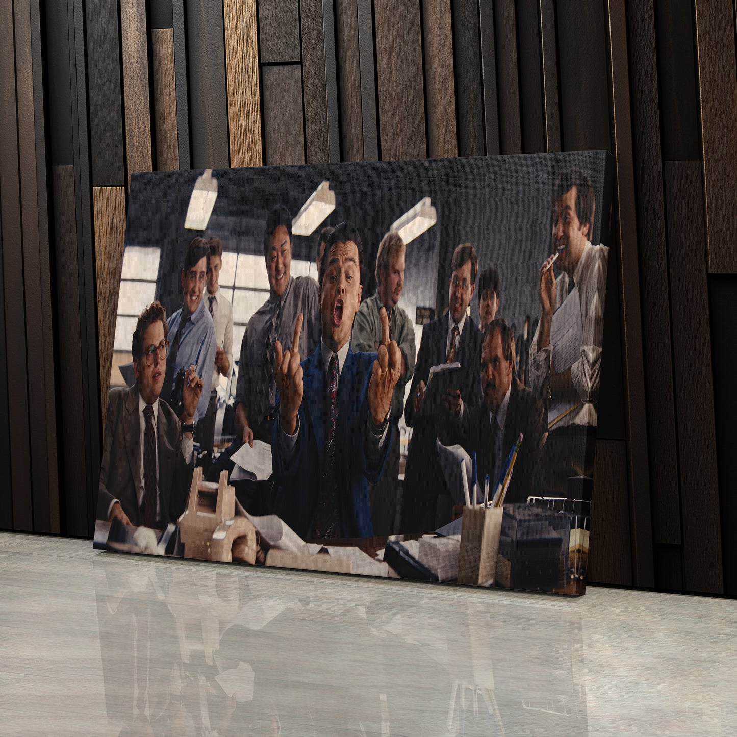 The Wolf of Wall Street 'Middle Finger' Poster – Canvas Print Wall Art Home Decor