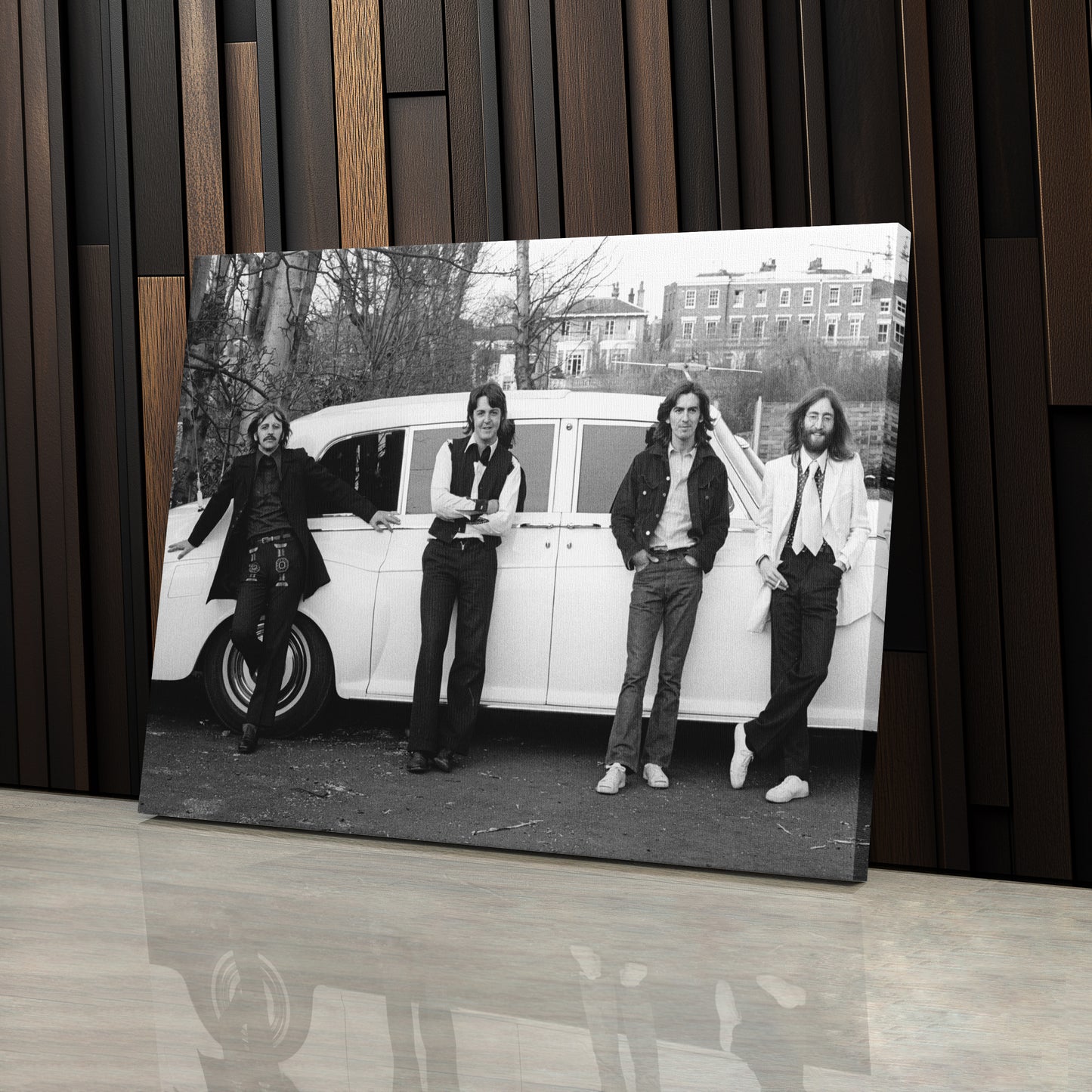 The Beatles Car Music Group Canvas Wall Art – Iconic Band Decor