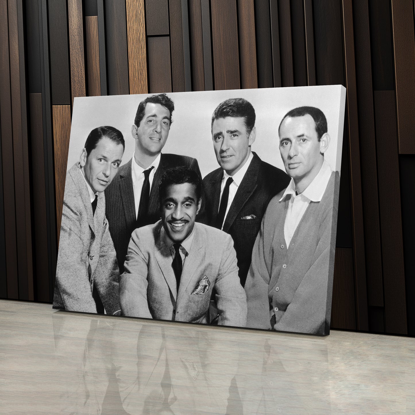 Rat Pack Black and White Canvas Art – Hollywood Legends Decor