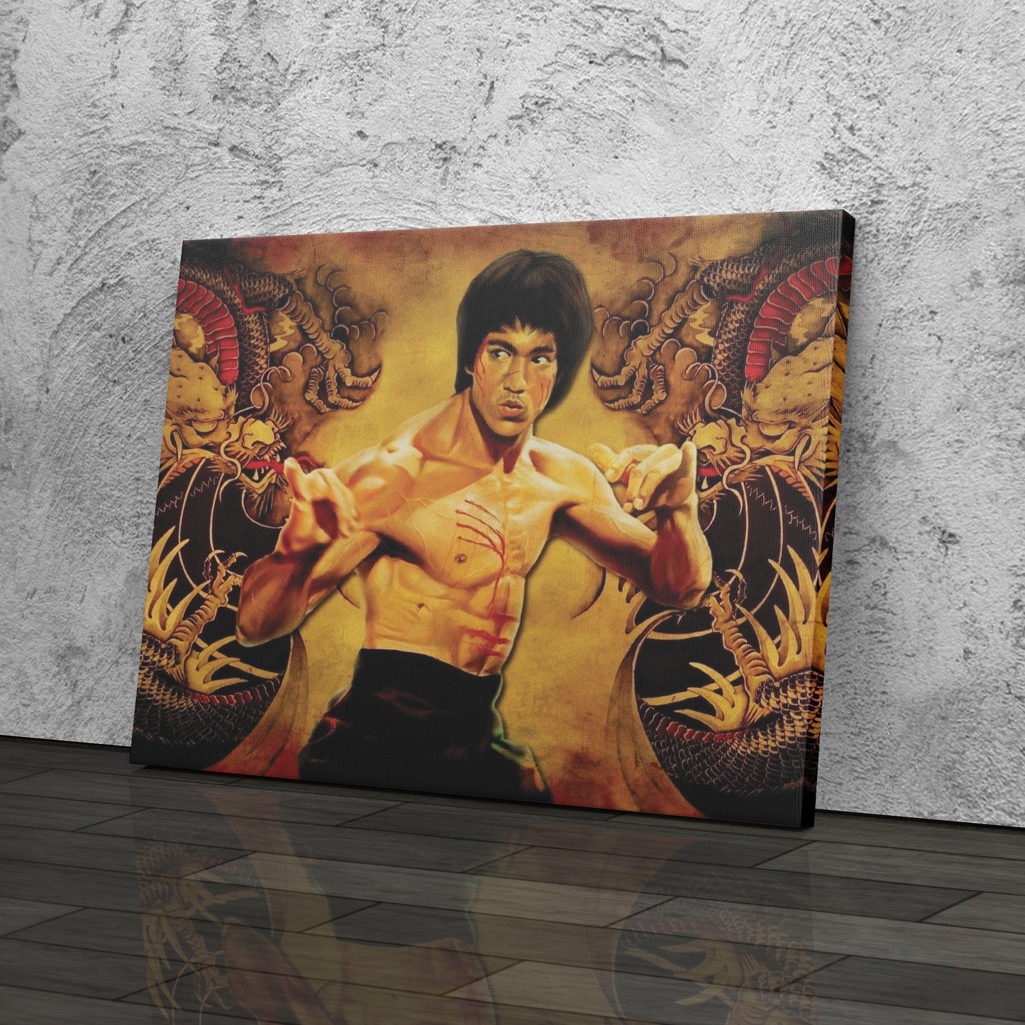 Bruce Lee Martial Art Dragons Canvas Wall Art – Fighter's Legacy Decor