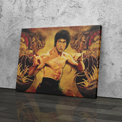 Bruce Lee Martial Art Dragons Canvas Wall Art – Fighter's Legacy Decor
