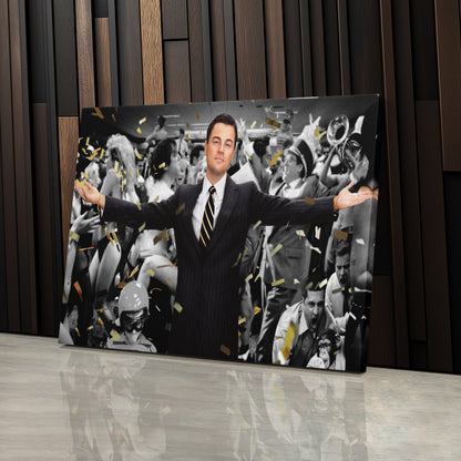 The Wolf of Wall Street Leonardo DiCaprio Canvas Wall Art – Iconic Movie Character Decor