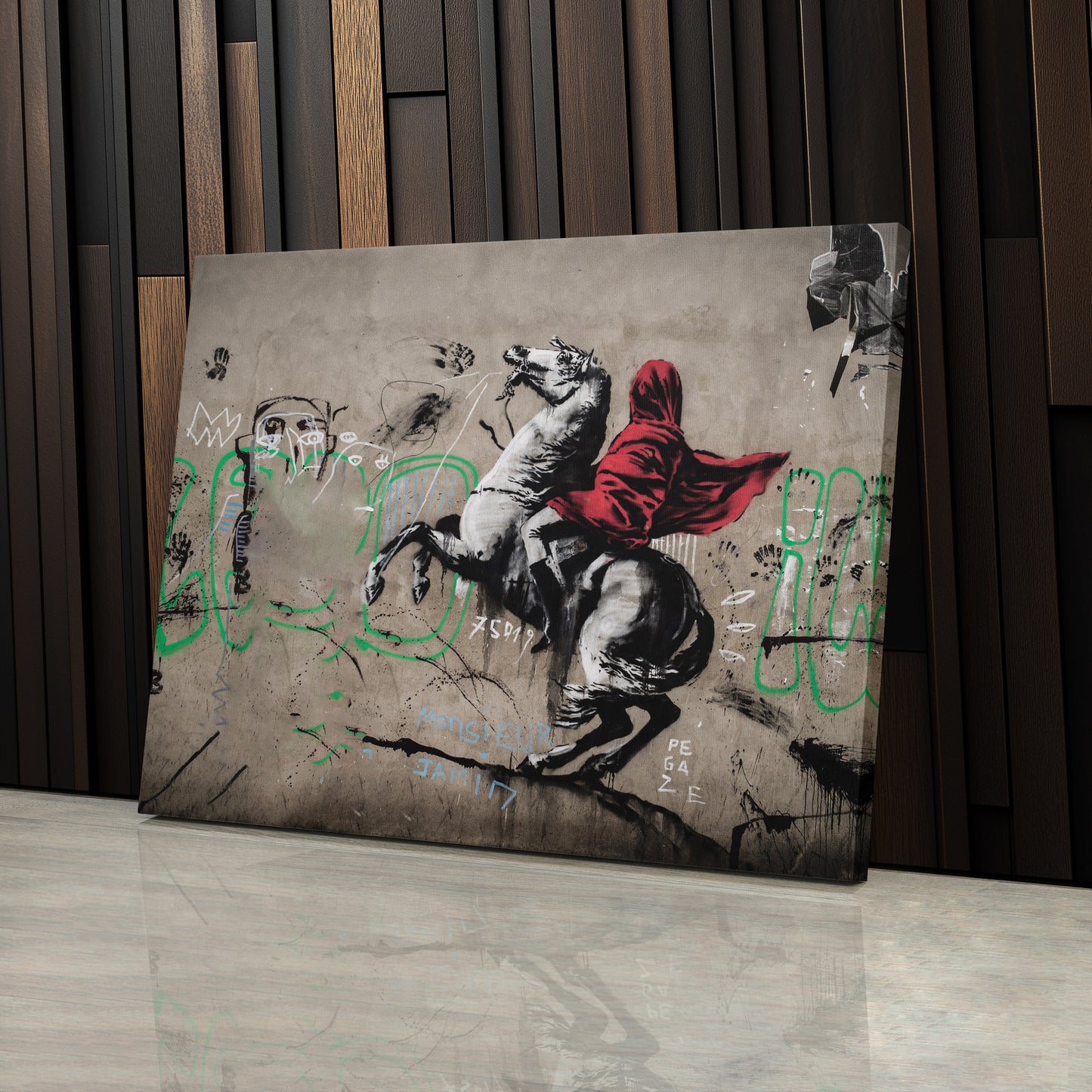 Banksy 'Napoleon on Horse' Canvas Print - Framed Wall Art