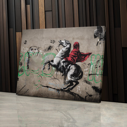 Banksy 'Napoleon on Horse' Canvas Print - Framed Wall Art