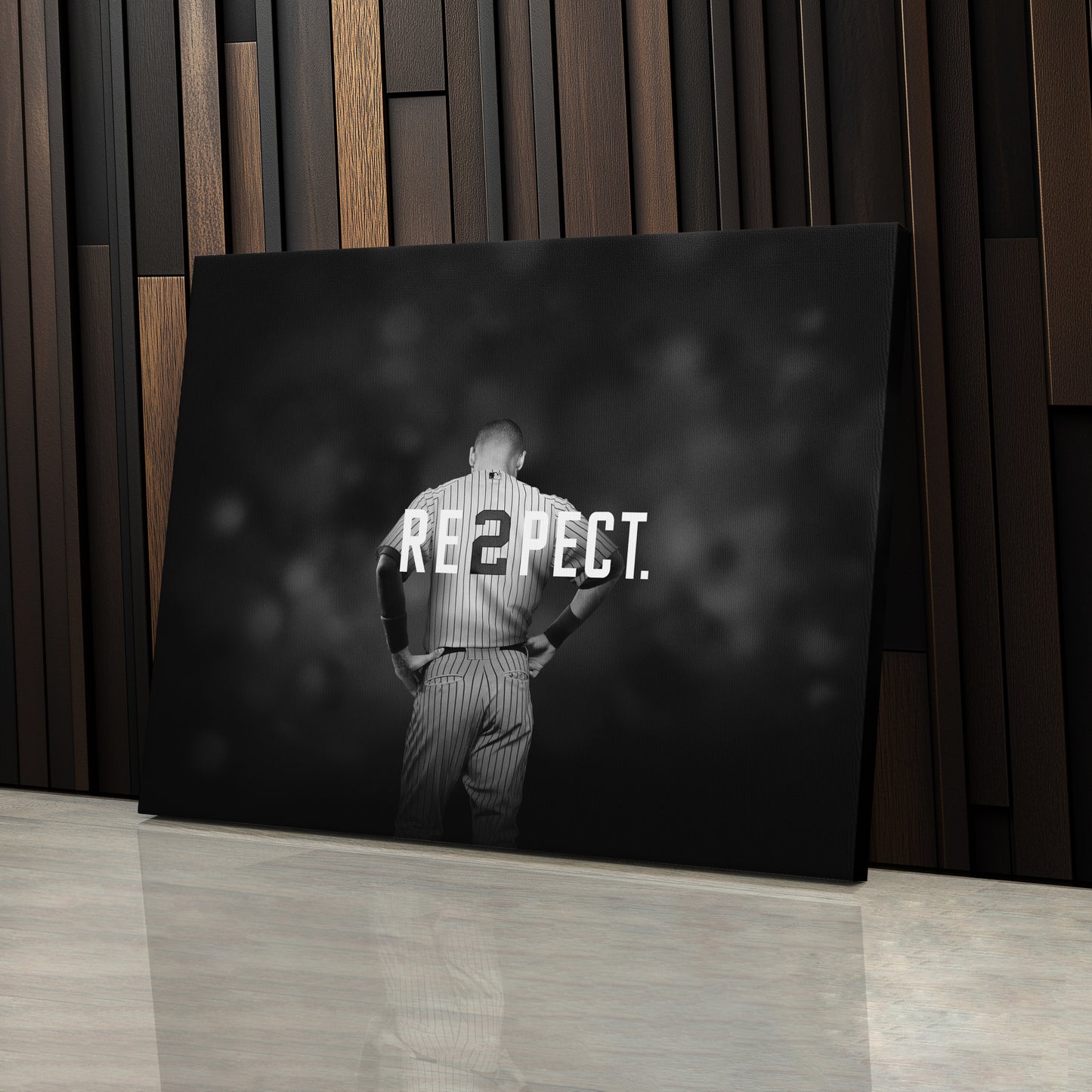 Derek Jeter Baseball Black and White Canvas Wall Art – MLB Legend Decor