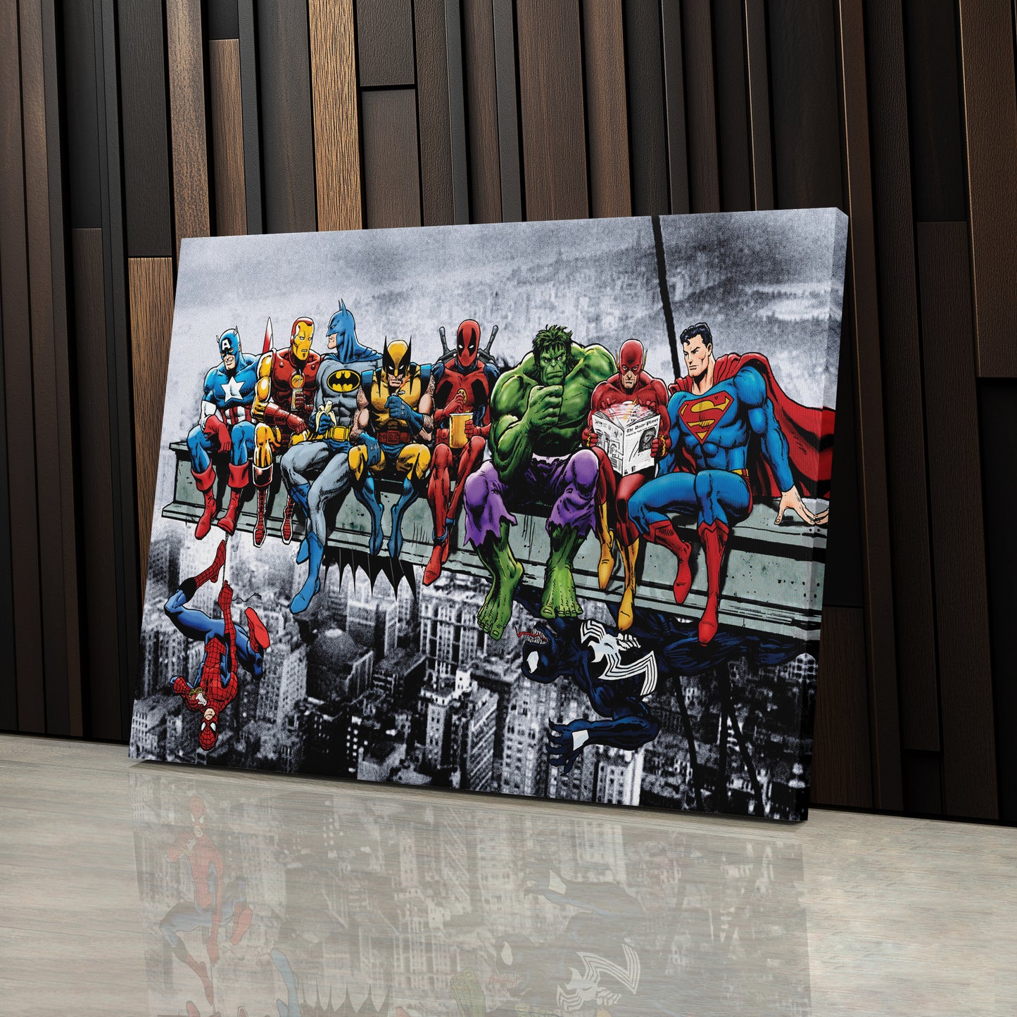 Superheroes Lunch atop a Skyscraper - Canvas Wall Art Decor