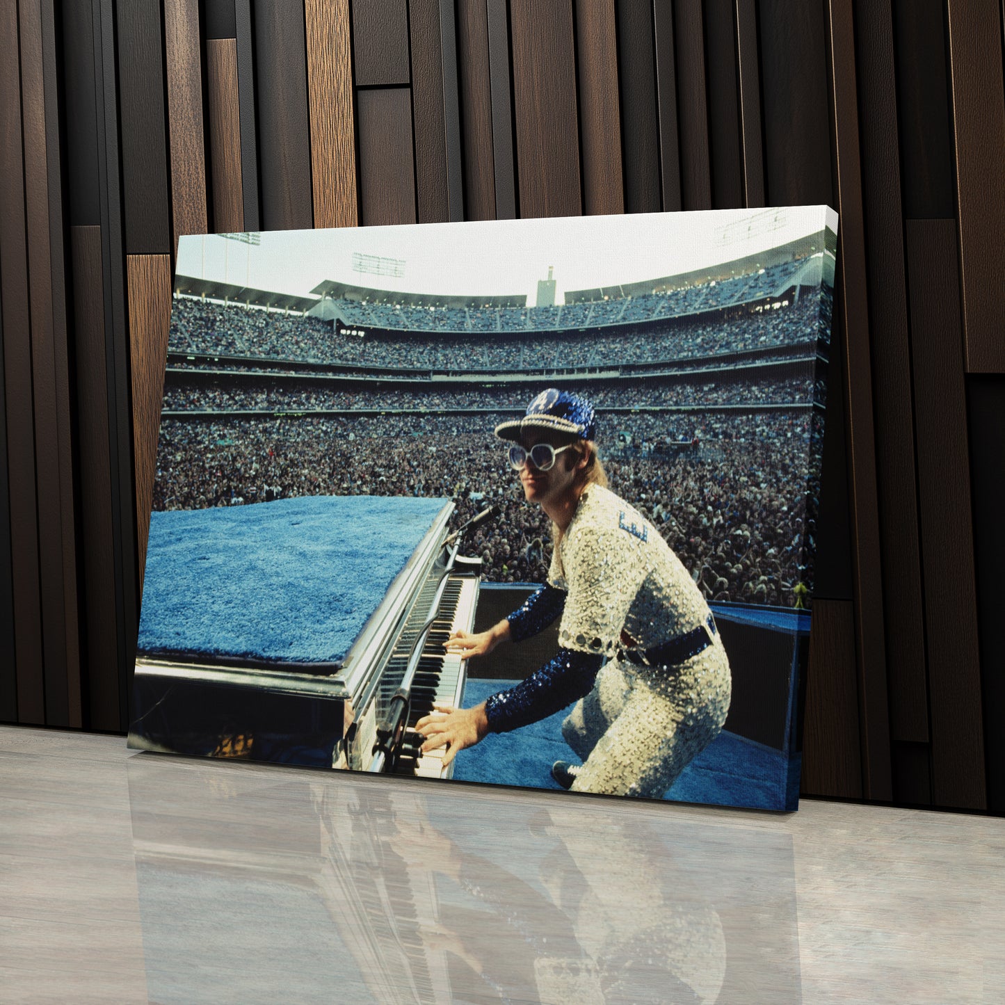 Elton John at Concert Canvas Wall Art – Music Legend Performance Decor