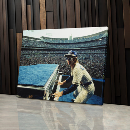 Elton John at Concert Canvas Wall Art – Music Legend Performance Decor