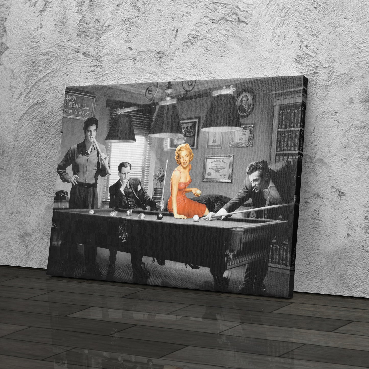 Marilyn Monroe & Elvis Presley Billiard - Canvas Wall Art Decor