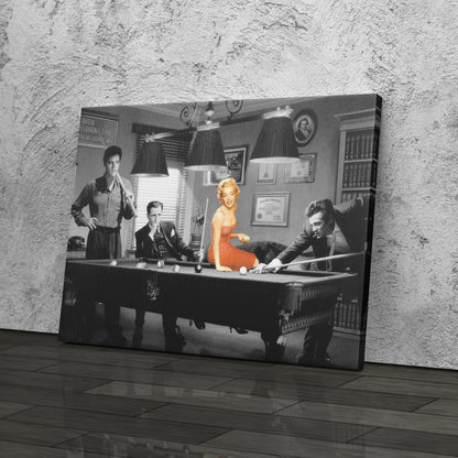 Marilyn Monroe & Elvis Presley Billiard - Canvas Wall Art Decor