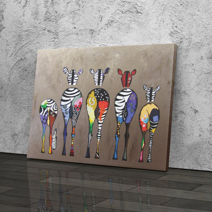 Abstract Colorful Zebra Print - Canvas Wall Art