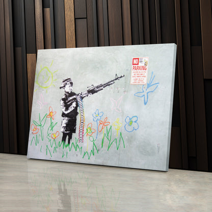 Banksy 'Soldier Boy' Canvas Print - Framed Wall Art