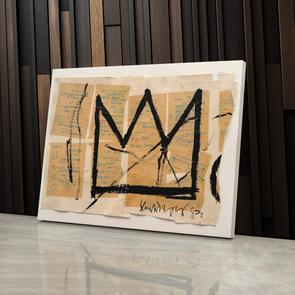 Crown By Jean-Michel Basquiat Canvas Art – Urban Street Art Wall Decor