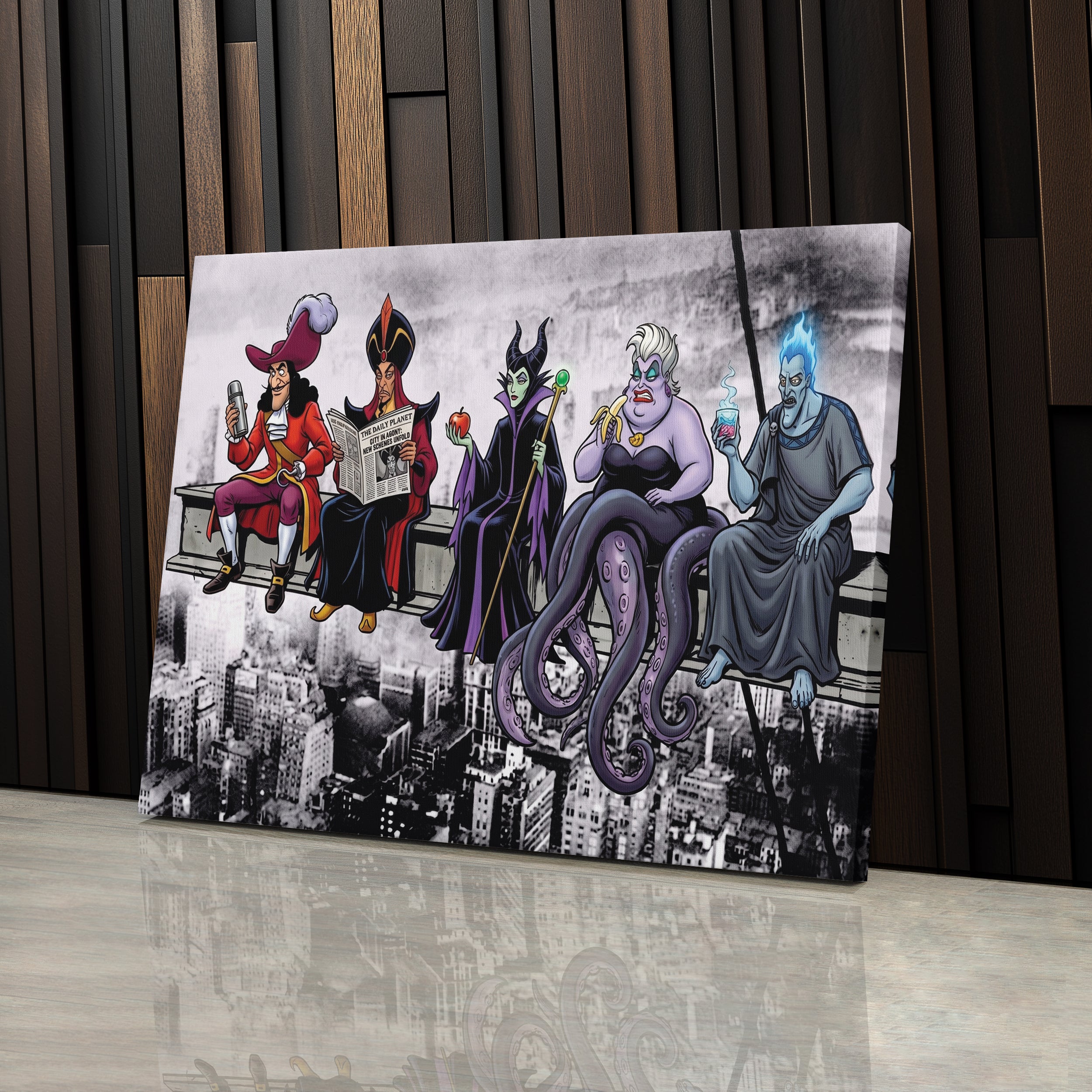 Disney Villains Lunch Atop a Skyscraper Canvas Wall Art – Fenin