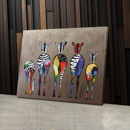 Abstract Colorful Zebra Print - Canvas Wall Art