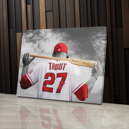 Mike Trout MLB Canvas Wall Art – Los Angeles Angels Baseball Star Decor