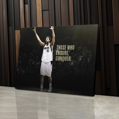 Dirk Nowitzki Basketball Quotes Canvas Wall Art – NBA Legend Poster