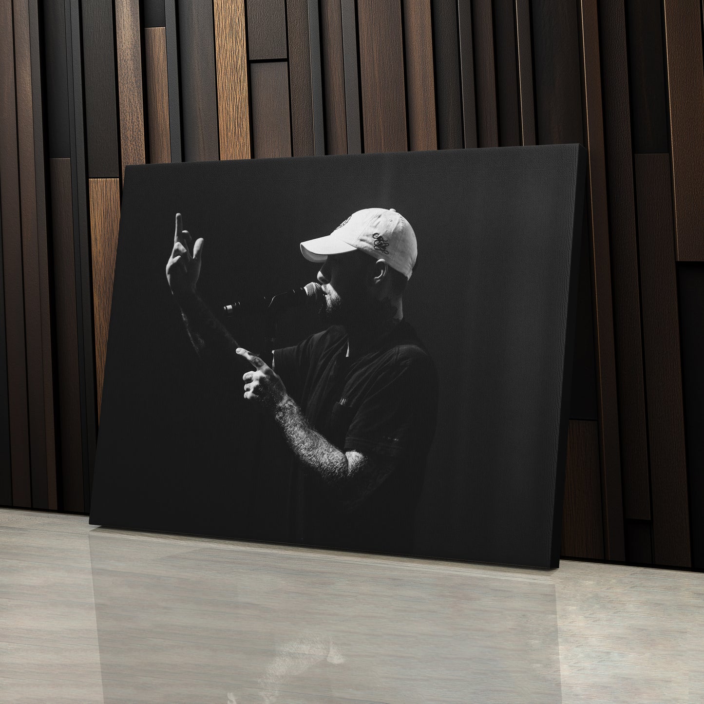 Mac Miller Black and White Canvas Wall Art – Rap Icon Tribute