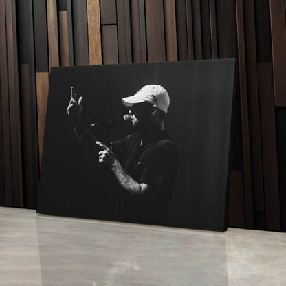 Mac Miller Black and White Canvas Wall Art – Rap Icon Tribute