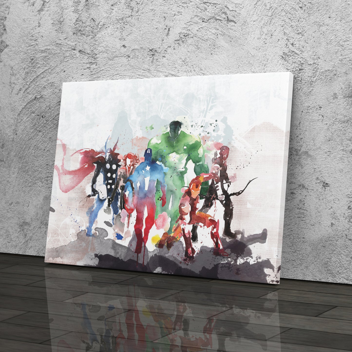 Marvel Avengers Superheroes - Watercolor Painting Canvas Wall Art Decor