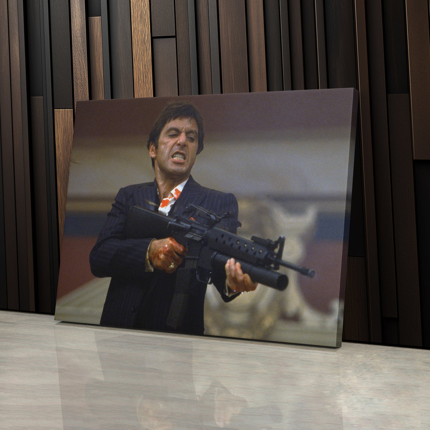 Scarface Poster – Al Pacino with Gun Canvas Wall Art Decor