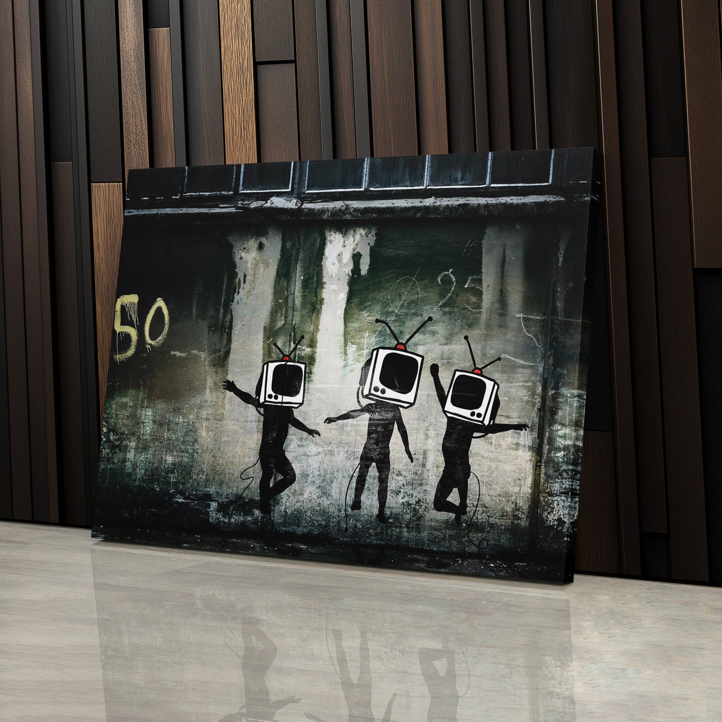 Banksy 'Television' Canvas Print - Framed Wall Art