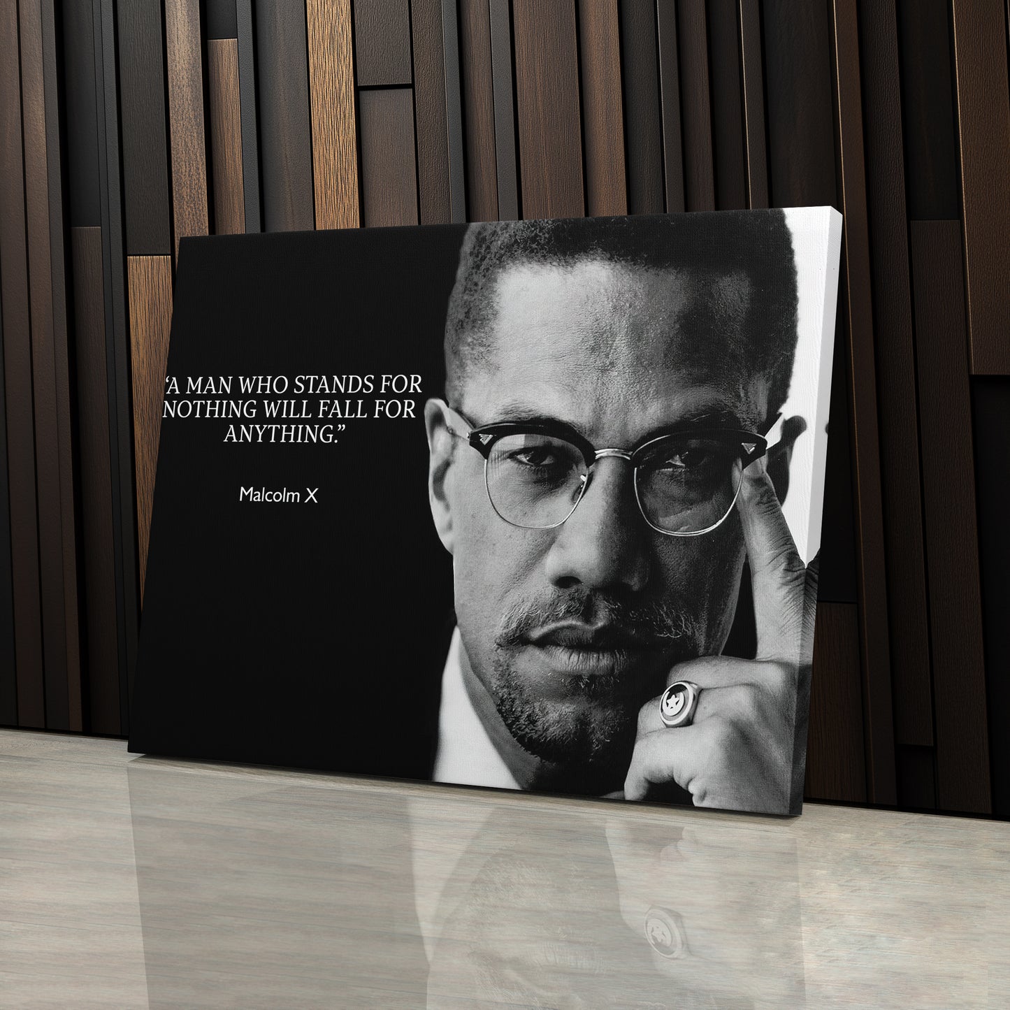 Malcolm X Motivational Quote Canvas Art - Inspirational Wall Decor Print