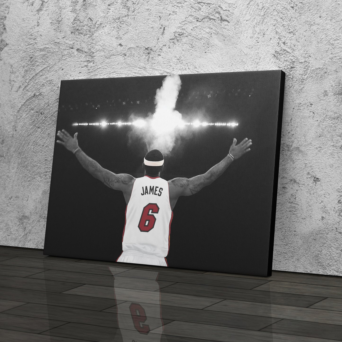 LeBron James Tosses Powder in the Air Miami Heat Canvas Wall Art Decor - NBA Superstar Art
