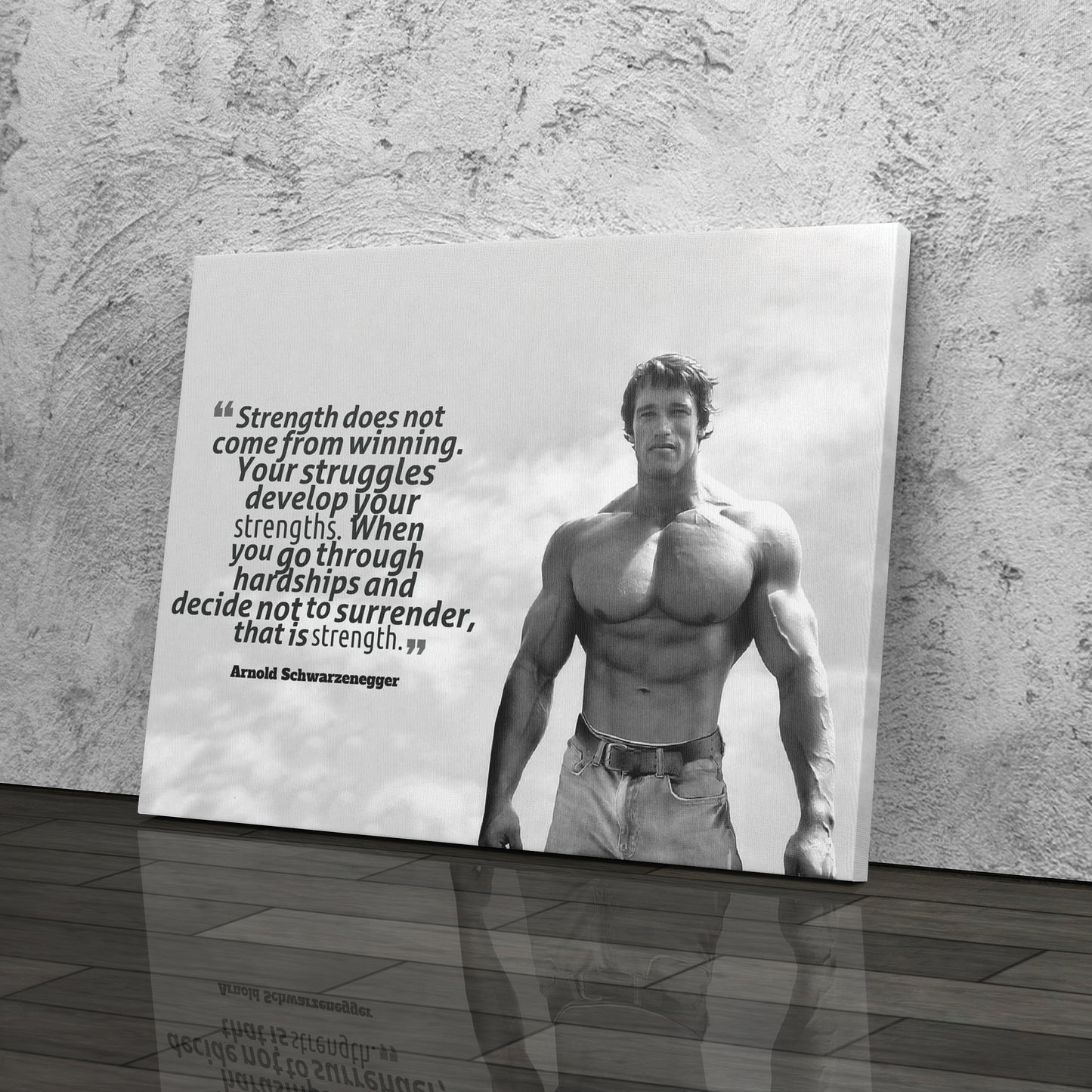 Arnold Schwarzenegger Motivational Quote Canvas Print – Wall Art for Home Decor & Inspiration