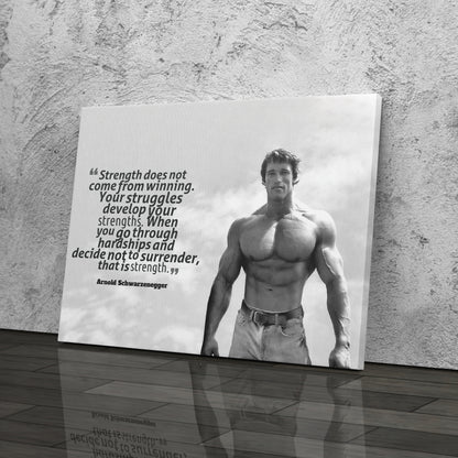 Arnold Schwarzenegger Motivational Quote Canvas Print – Wall Art for Home Decor & Inspiration