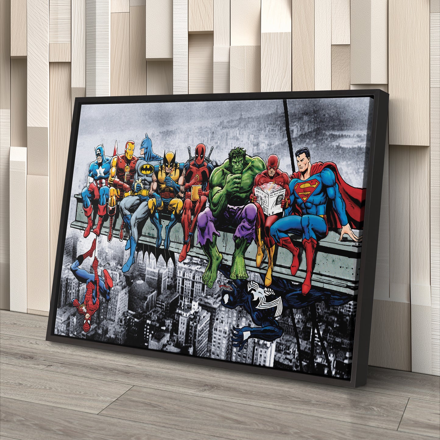 Superheroes Lunch atop a Skyscraper - Canvas Wall Art Decor