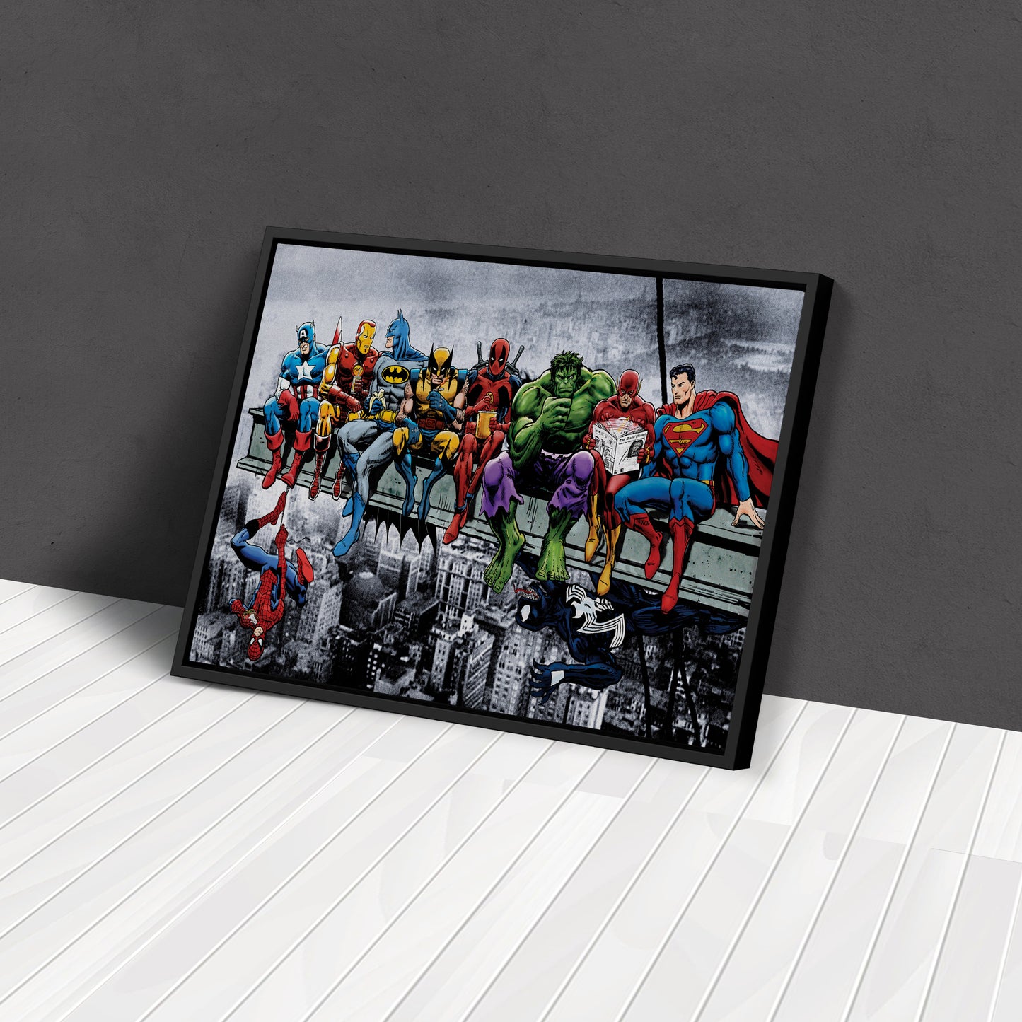 Superheroes Lunch atop a Skyscraper - Canvas Wall Art Decor