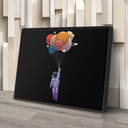 Astronaut Holding Colorful Balloons - Canvas Wall Art Decor