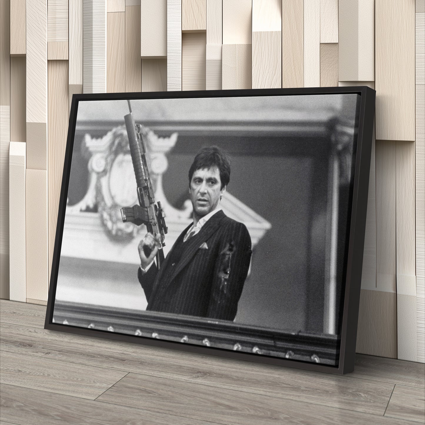 Scarface Poster – Al Pacino with Gun Canvas Print Wall Art Home Decor