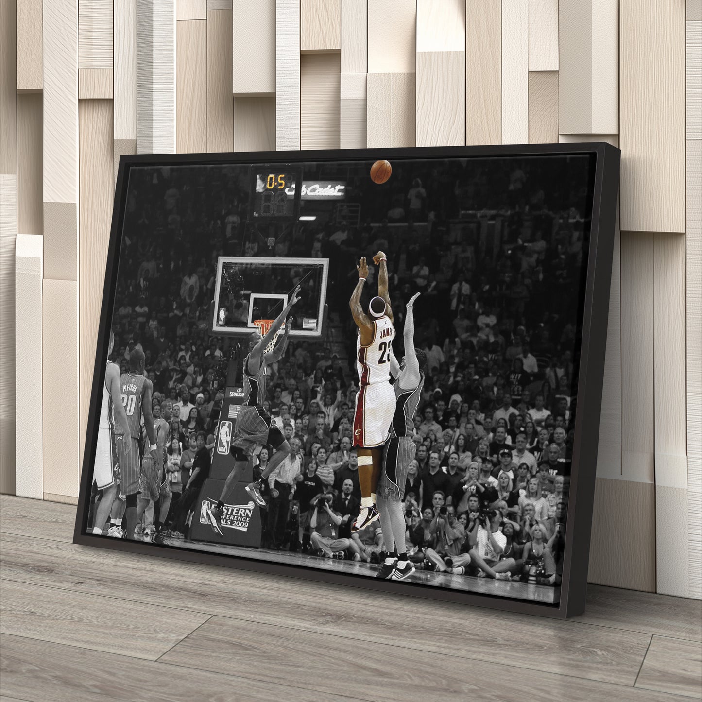 LeBron James Hits Game-Winning Buzzer vs Magic Canvas Wall Art Decor - NBA Playoff Art