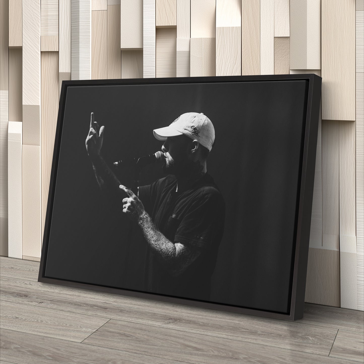 Mac Miller Black and White Canvas Wall Art – Rap Icon Tribute