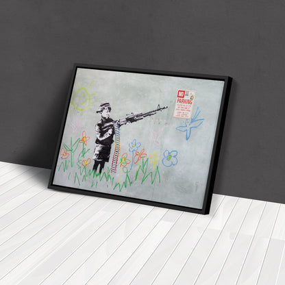 Banksy 'Soldier Boy' Canvas Print - Framed Wall Art