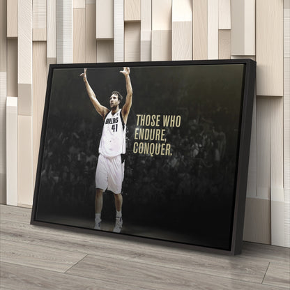 Dirk Nowitzki Basketball Quotes Canvas Wall Art – NBA Legend Poster