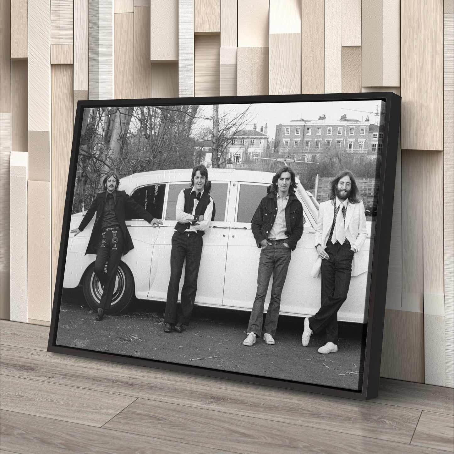 The Beatles Car Music Group Canvas Wall Art – Iconic Band Decor