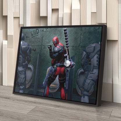 Deadpool Poster - Bathroom Break Funny Canvas Wall Art Decor