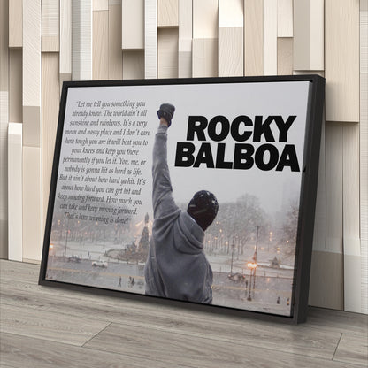 Rocky Balboa Motivational Quote Canvas Wall Art – Boxing Legend Decor