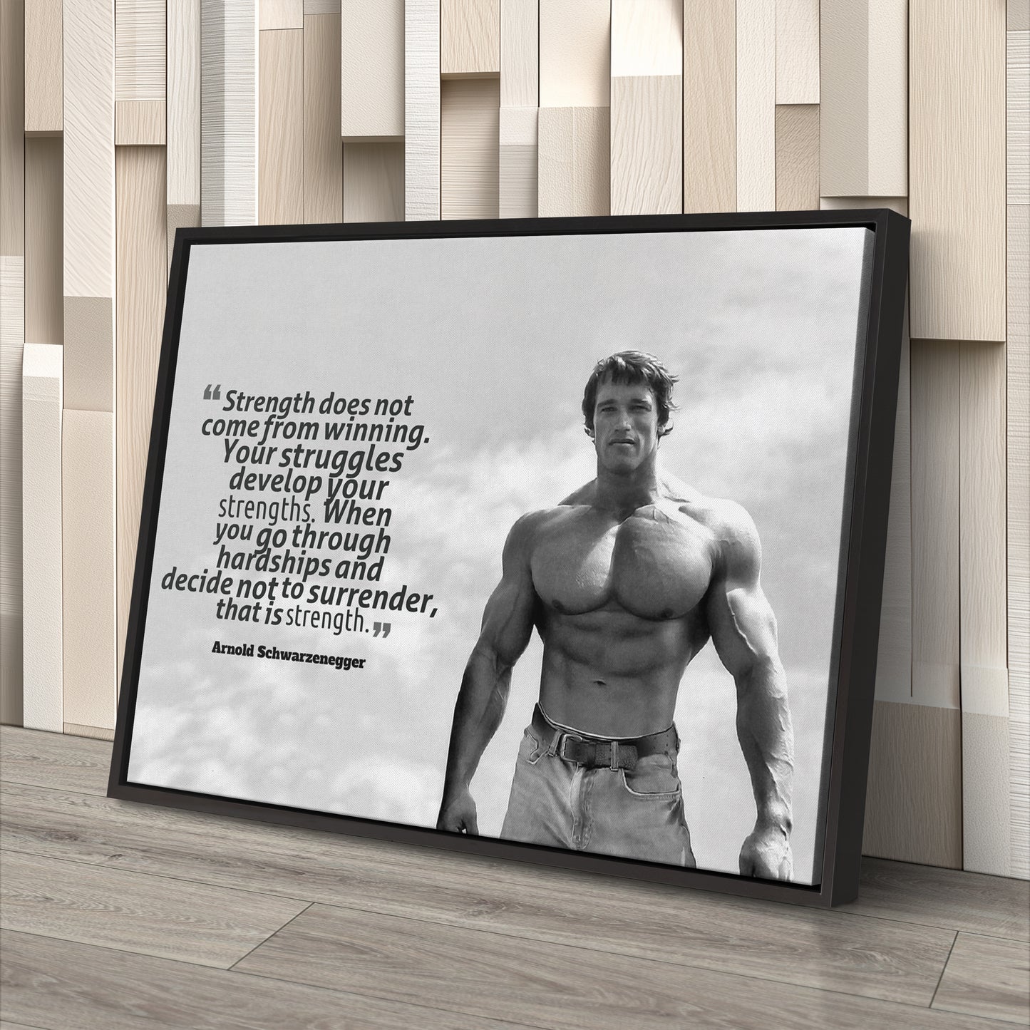 Arnold Schwarzenegger Motivational Quote Canvas Print – Wall Art for Home Decor & Inspiration