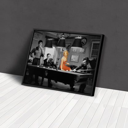 Marilyn Monroe & Elvis Presley Billiard - Canvas Wall Art Decor
